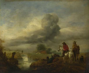 Zwei Vedetten am Bach auf der Wache